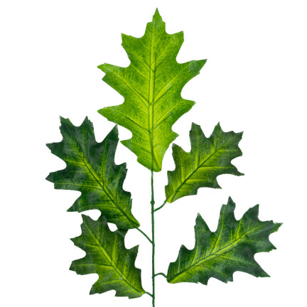 Gałązka z liśćmi dębu, sztuczne kwiaty, zielone, do stroików, do bukietu, jak żywe