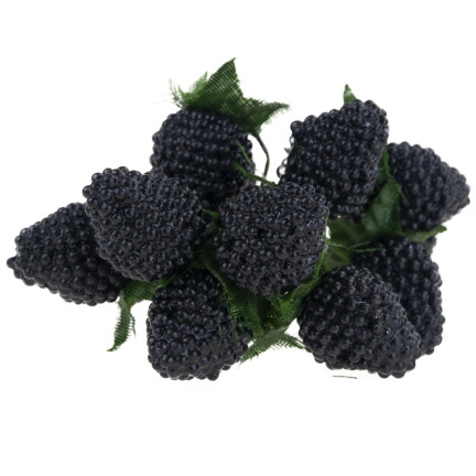 Wiązka sztucznych owoców, maliny, jeżyny, na piku, dekoracja do stroika, 12 owoców