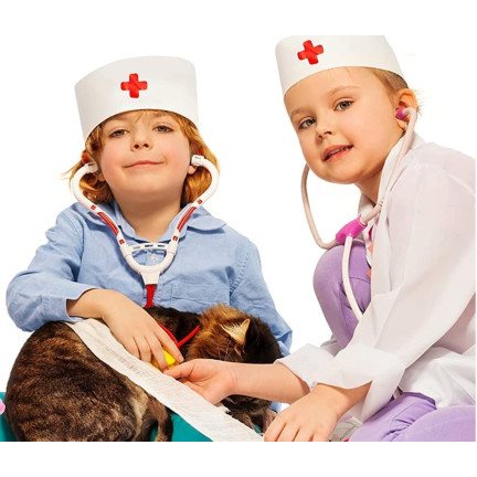 TG55505-2 LEKARZ RÓŻOWY ZESTAW LEKARZA W WALIZCE ZABAWKOWY MAŁY DOKTOR STETOSKOP