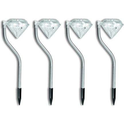 TG47860 LAMPA SOLARNA DIAMENTOWE  OGRODOWE DEKORACYJNE DIAMENTY ZESTAW 4SZT WBIJANE