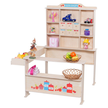 TG53005 SKLEP DREWNIANY stragan duży kram do przedszkola