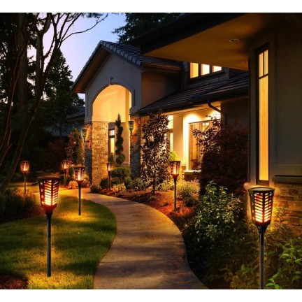 TG67269 LAMPA SOLARNA pochodnia LED 3w1 WBIJANA KINKIET LATARNIA LATARENKA STOJĄCA