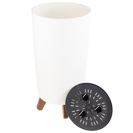 DGTL200-S449 DONICZKA WYSOKA BIAŁA Z NÓŻKAMI OKRĄGŁA DONICA OSŁONKA WYSOKA NA NÓŻKACH KWIETNIK BIAŁA PALMÓWKA