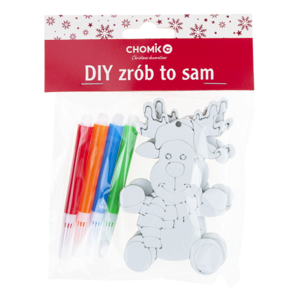 DIY7083 KOMPLET OZDÓB BOŻONARODZENIOWYCH DO ZAWIESZENIA Z 4 PISAKAMI DIY