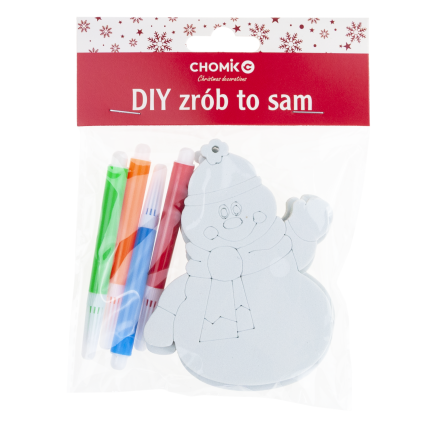 DIY7083 KOMPLET OZDÓB BOŻONARODZENIOWYCH DO ZAWIESZENIA Z 4 PISAKAMI DIY