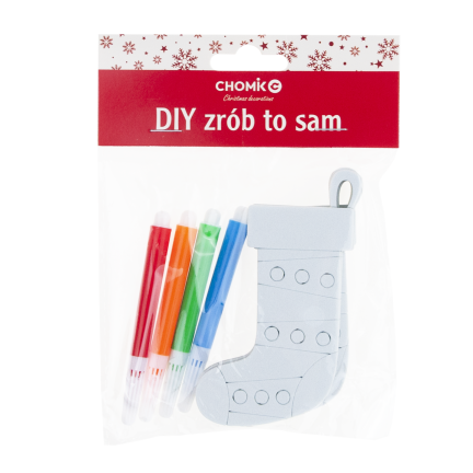 DIY7083 KOMPLET OZDÓB BOŻONARODZENIOWYCH DO ZAWIESZENIA Z 4 PISAKAMI DIY