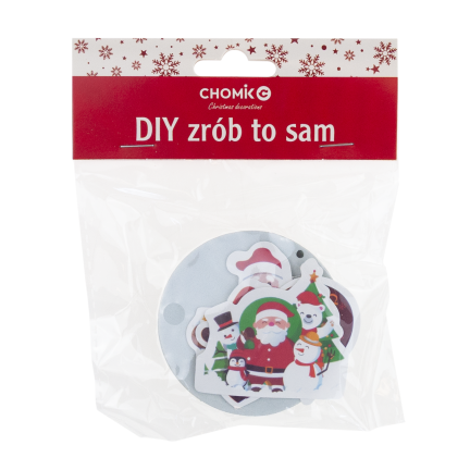 DIY7090 KOMPLET OZDÓB BOŻONARODZENIOWYCH DO ZAWIESZENIA Z NAKLEJKAMI DIY