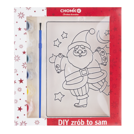 DIY7137 WITRAŻYK DO MALOWANIA Z 6 FARBAMI MIKOŁAJKI MALOWANKA