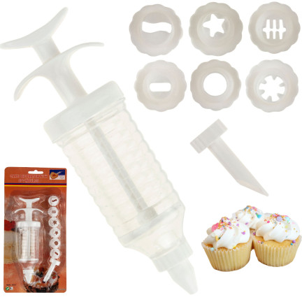DO48 DEKORATOR SZPRYCA DO TORTÓW CIAST STRZYKAWKA + 8 KOŃCÓWEK