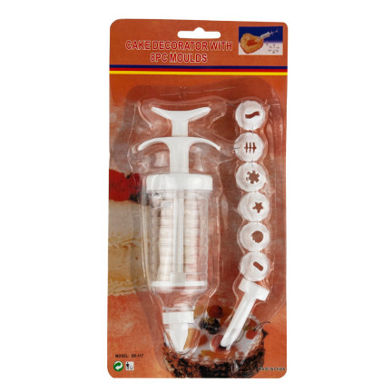 DO48 DEKORATOR SZPRYCA DO TORTÓW CIAST STRZYKAWKA + 8 KOŃCÓWEK