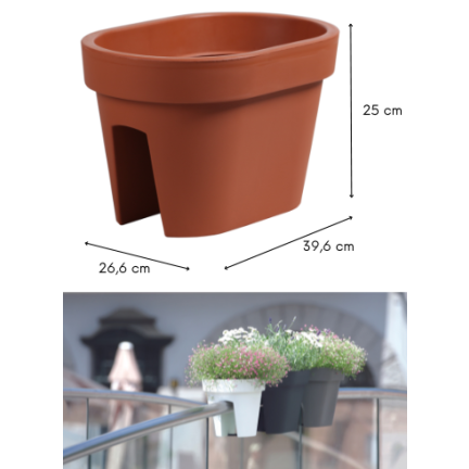 DLOFR400-R624 DONICA DONICZKA BALKONOWA TERAKOTA NA BALUSTRADĘ LOFLY RAILING