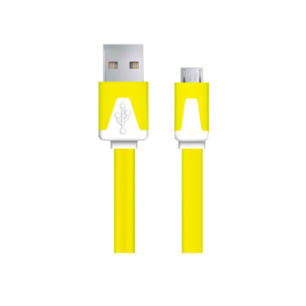 EB182Y ESPERANZA KABEL MICRO USB 2.0 A-B M/M 1.8M PŁASKI ŻÓŁTY
