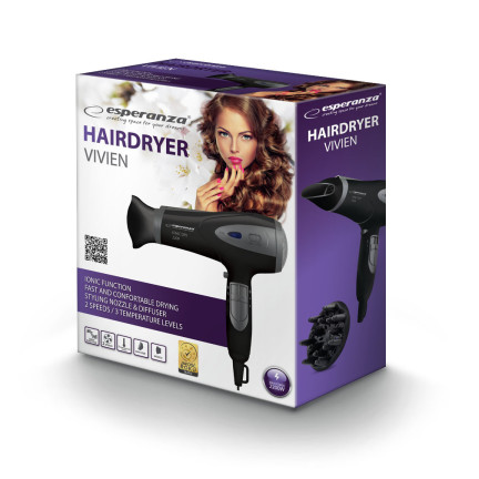 EBH005K SUSZARKA DO WŁOSÓW z JONIZACJĄ 2200W DYFUZOR DUŻA MOC REGULACJA NAWIEWU