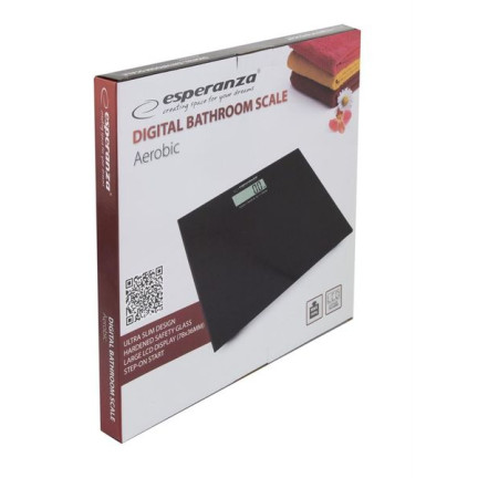 ES159C WAGA ŁAZIENKOWA  CIENKA AEROBIC CZARNA