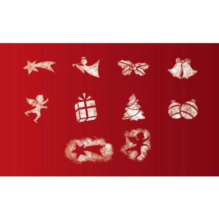 Szablony do sztucznego śniegu, świąteczne wzory, 10szt.