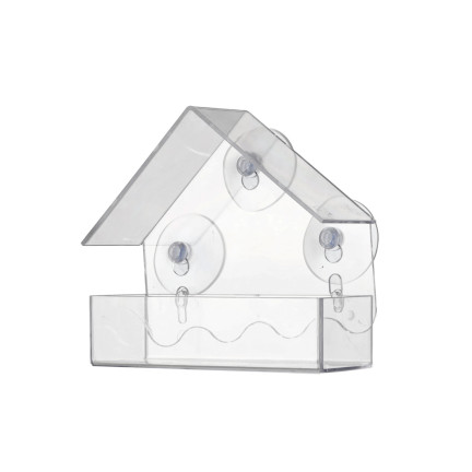 EDA4380 KARMNIK DLA PTAKÓWNA OKNO SZYBĘ  Z PRZYSSAWKĄ PRZEŹROCZYSTY 2-CZĘŚCIOWY