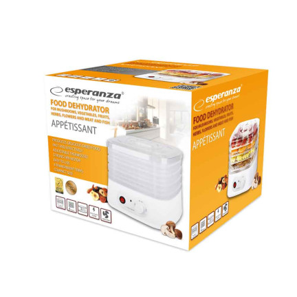 EKD004 SUSZARKA DO GRZYBÓW OWOCÓW WARZYW ZIÓŁ MOCNA 250W ESPERANZA EKD004