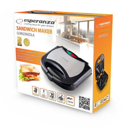 EKT004 TOSTER OPIEKACZ DO KANAPEK SANDWICH 700W ESPERANZA