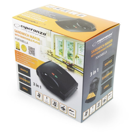 EKT006K OPIEKACZ GOFROWNICA GRILL SANDWICH 3w1 TURBO 700W