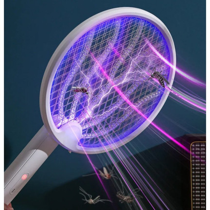 LAR0459 PALETKA ŁAPKA PACKA OWADOBÓJCZA 2W1 Z DIODĄ UV USB ŁADOWANA