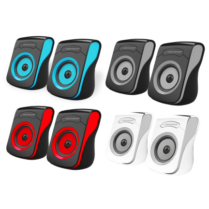 EP140WE GŁOŚNIKI 2.0 USB FLAMENCO BIAŁO-SZARE