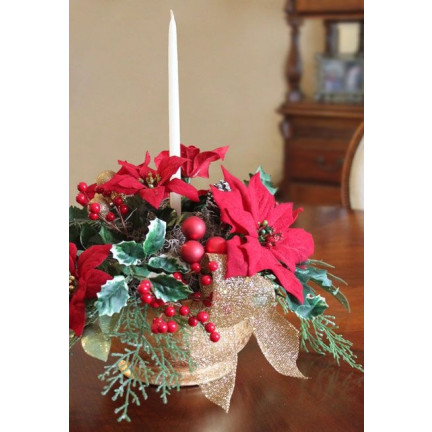 CV19864 GWIAZDA BETLEJEMSKA W DONICZCE SZTUCZNA WELUROWA POINSECJA REALISTYCZNA