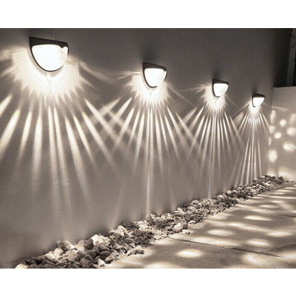 TG71393 LAMPA SOLARNA LED 2SZT./KPL LATARNIA KINKIET ŚCIENNY Z CZUJNIKIEM ZMIERZCHU