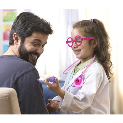 TG59988 DUŻY ZESTAW LEKARSKI MAŁY LEKARZ DOKTOR BADANIA RÓŻOWY