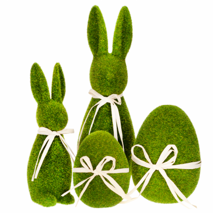 TG55575 JAJKO WIELKANOCNE FLOKOWANE ZIELONE ZAMSZOWE 20CM
