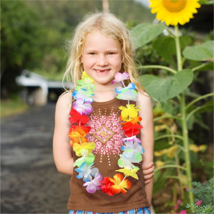 TG66240 KWIATY HAWAJSKIE ZESTAW HAWAJSKI ALOHA - NASZYJNIK, OPASKA, BRANSOLETKI