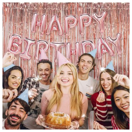 TG66229-3 KURTYNA FOLIOWA DEKORACYJNA SZAMPAŃSKI URODZINY