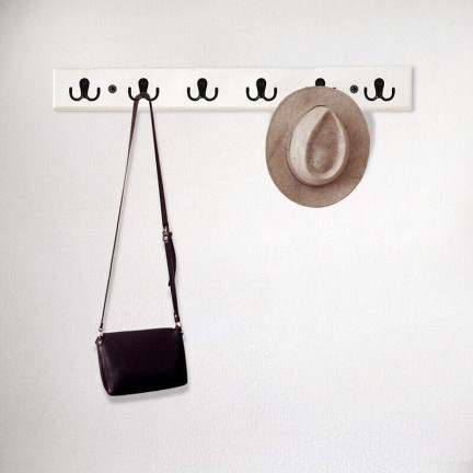 TG67387 WIESZAK NA UBRANIA RĘCZNIKI DO PRZEDPOKOJU HACZYK PODWÓJNY CZARNY METALOWY