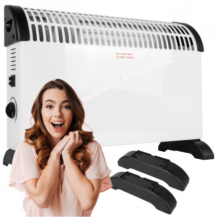 EHH008 GRZEJNIK ELEKTRYCZNY ENERGOOSZCZĘDNY TERMOSTAT KONWEKTOR SUPER MOCNY 2000W