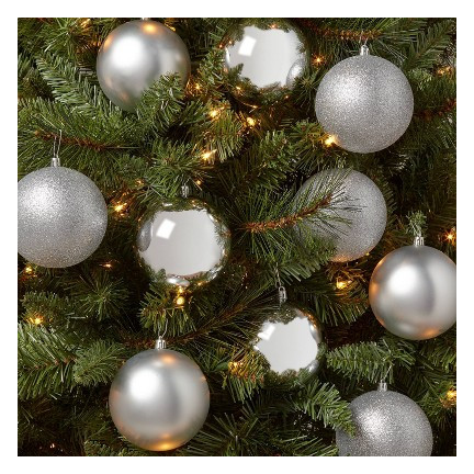 TG53080-1 BOMBKI CHOINKOWE srebrne ZESTAW XXL 100szt WZORY bombka BOMBEK 6/4/3cm