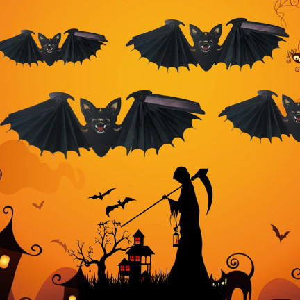 Wiszący nietoperz, papierowy, czarny, składany, dekoracja Halloween, 19x60cm