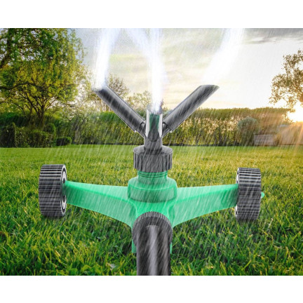 TG56046 ZRASZACZ OGRODOWY spryskiwacz OBROTOWY na kółkach wózku na szybkozłącze