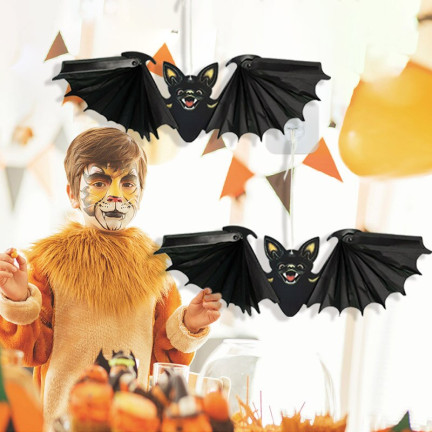 Wiszący nietoperz, papierowy, czarny, składany, dekoracja Halloween, 19x60cm