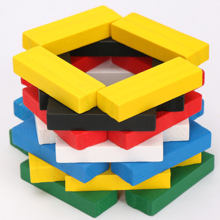 TG56690 GRA CHWIEJĄCA SIĘ WIEŻA KOLOROWA DREWNIANA  TOWARZYSKA UKŁADANIE WIEŻY