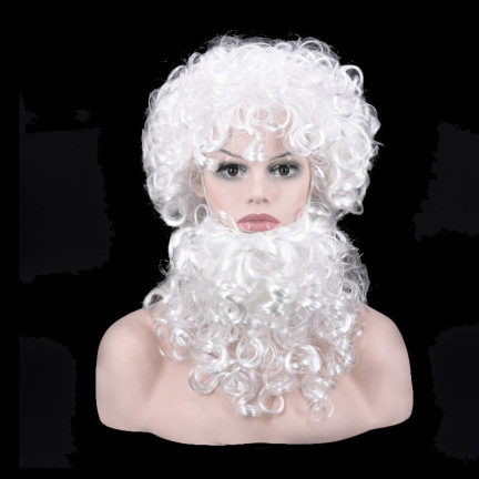 TG63178 PERUKA AFRO DLA ŚWIĘTEGO MIKOŁAJA BIAŁA STRÓJ ANIOŁKA ANIOŁ PRZEBRANIE