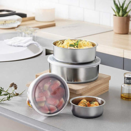 TG56317 zestaw POJEMNIKÓW NA JEDZENIE STALOWE MENAŻKI 5SZT