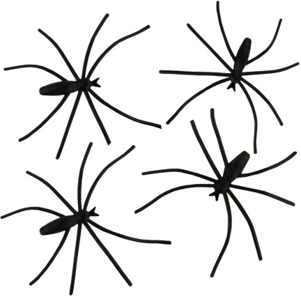 Sztuczna pajęczyna, biała, z pająkami, dekoracja Halloween, 4 pająki