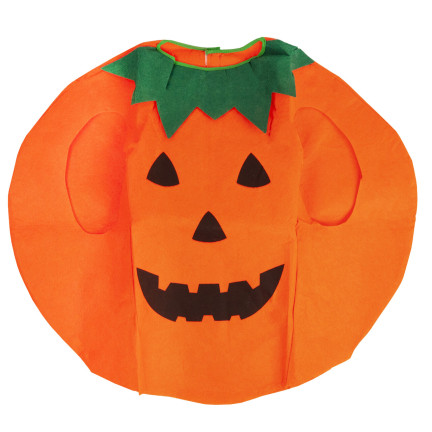 Kostium dynia, z włókniny, pomarańczowy, wzór dyni, dziecięce przebranie Halloween, rozmiar S, komplet