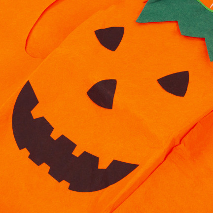 Kostium dynia, z włókniny, pomarańczowy, wzór dyni, dziecięce przebranie Halloween, rozmiar S, komplet