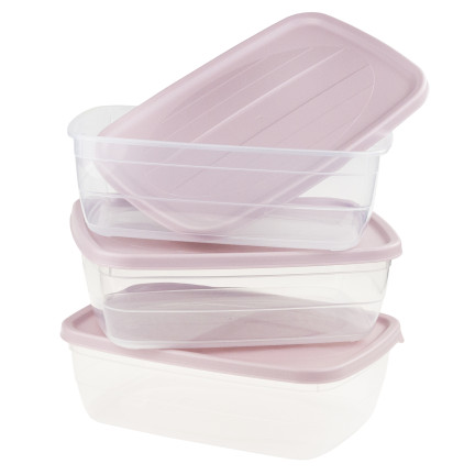 HOB021017 KOMPLET 3 POJEMNIKÓW PROSTOKĄTNYCH 2L DO ŻYWNOŚCI