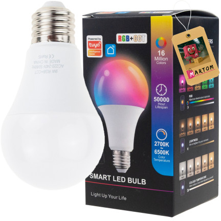 IM025 ŻARÓWKA LED SMART E27 TUYA INTELIGENTNA STEROWANA RGB 2700K-6500K