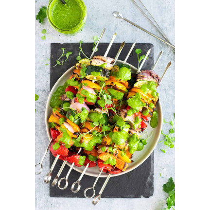 WUI8955 KOMPLET 8 SZPILEK NIERDZEWNYCH DO SZASZŁYKÓW 28CM