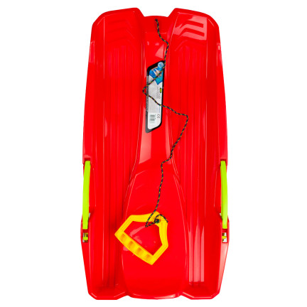 ISRHOR-1788C SANKI ŚLIZGI Z HAMULCEM CZERWONY PLASTIKOWE z RĄCZKĄ i sznurkiem na Zimę