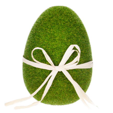 TG55576 JAJKO JAJO WIELKANOCNE FLOKOWANE ZIELONE ZAMSZOWE WELUROWE 16CM FIGURKA