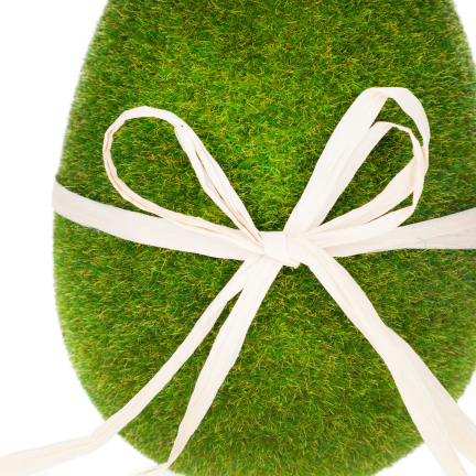 TG55575 JAJKO WIELKANOCNE FLOKOWANE ZIELONE ZAMSZOWE 20CM