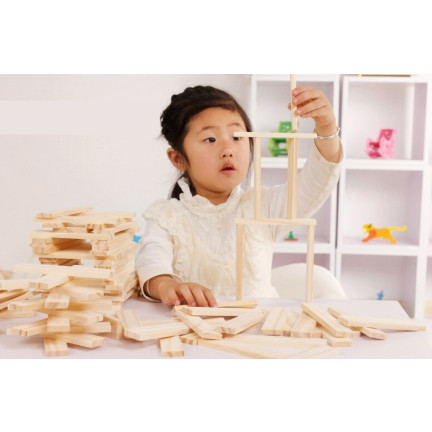 TG50049 KLOCKI DREWNIANE UKŁADANKA 150el EDUKACYJNE ZESTAW KLOCKÓW DREWNIANYCH
